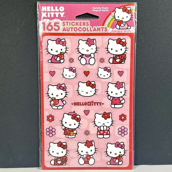 Hello Kitty Stickety Doo Da Stickers 165 Stickers 2 Designs‎ Summer 6 Sheets NOS - Picture 1 of 9